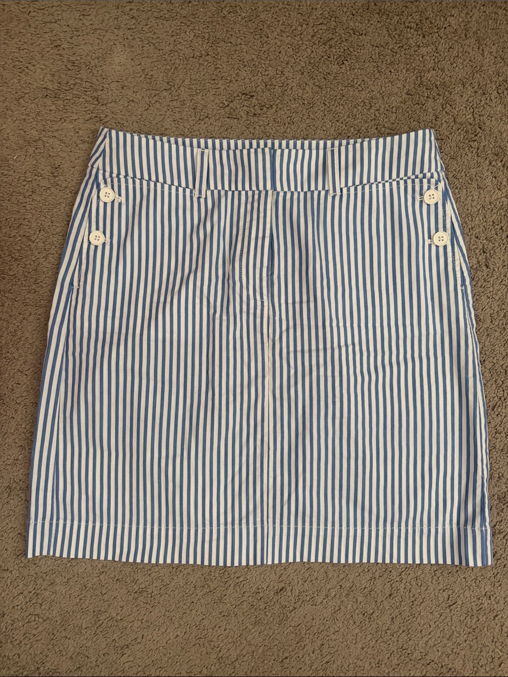 *New* Talbots Blue and White Striped Mini Skirt NWOT